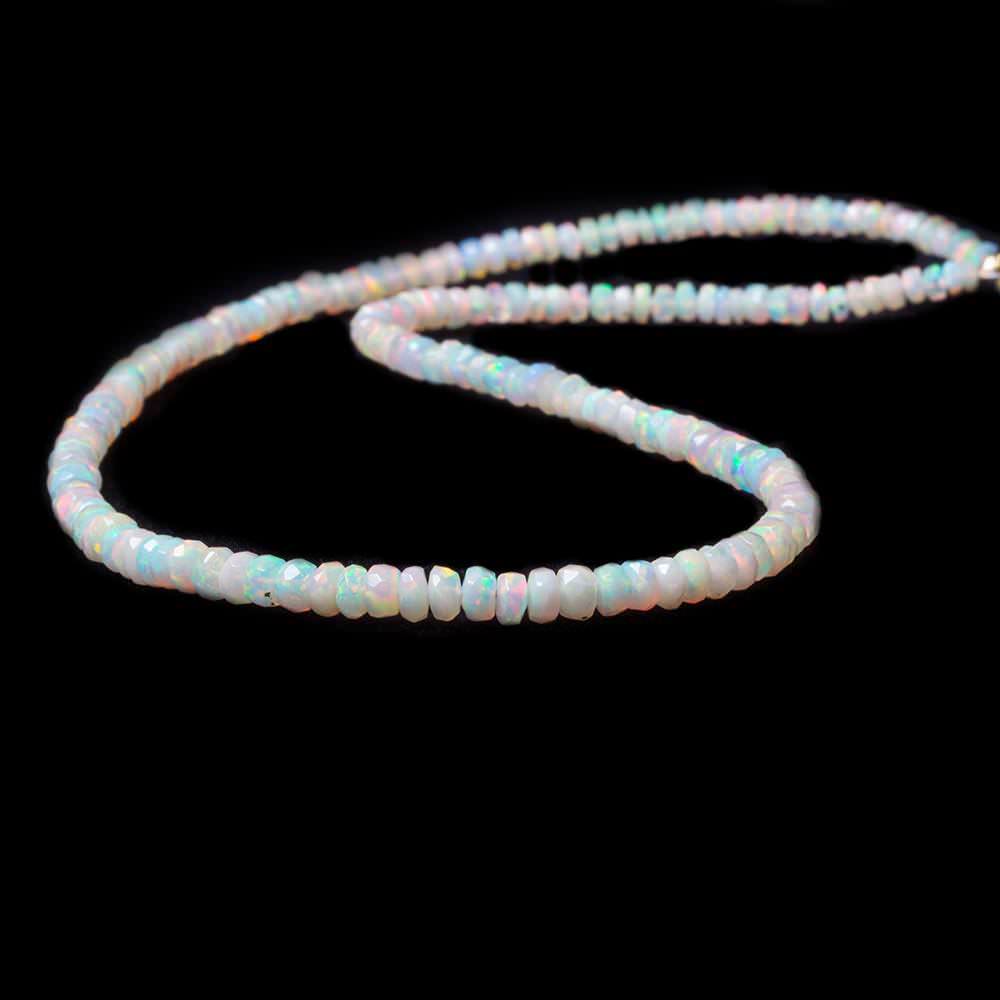 3 - 4mm Ethiopian Opal Faceted Rondelle Beads 15 inch 172 pieces - Beadsofcambay.com