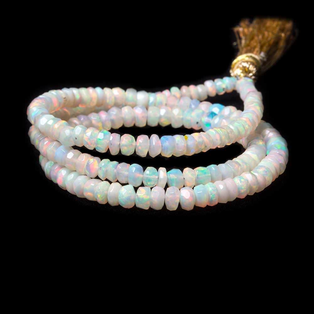 3 - 4mm Ethiopian Opal Faceted Rondelle Beads 15 inch 172 pieces - Beadsofcambay.com