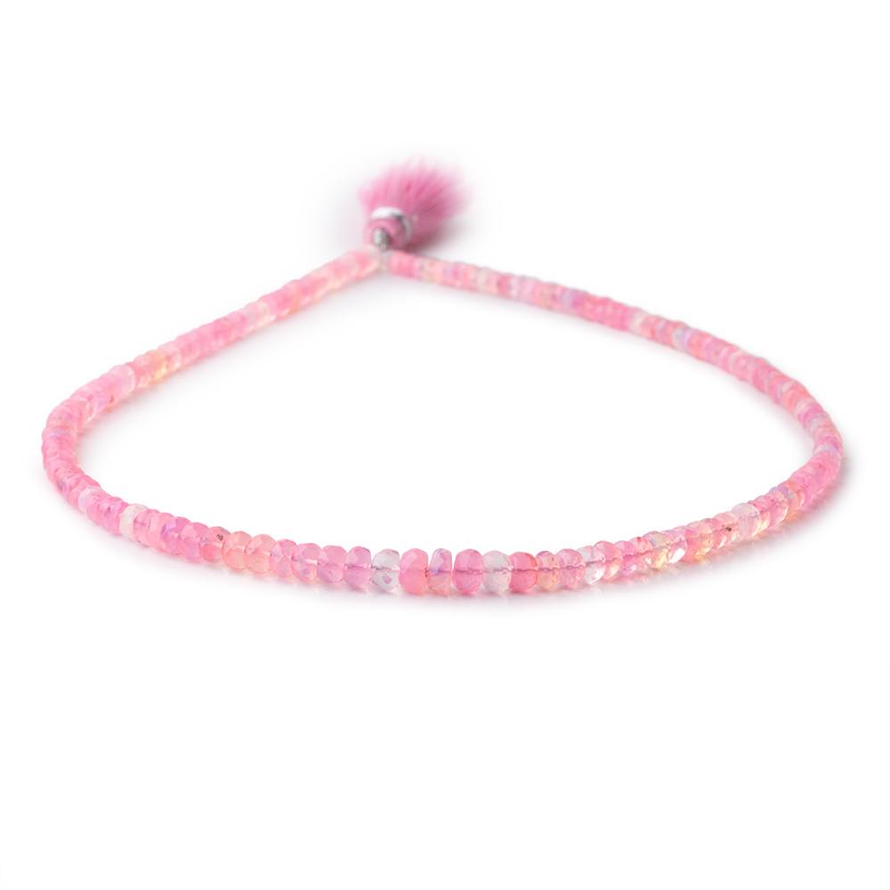 3-5mm Pink Ethiopian Opal Faceted Rondelle Beads 16 inch 169 pieces - Beadsofcambay.com