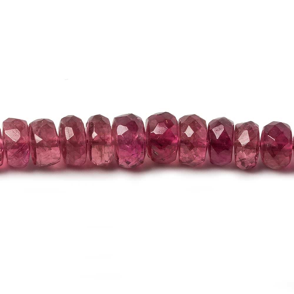 3-5mm Pink Tourmaline faceted rondelle beads 16 inch 160 pieces - Beadsofcambay.com