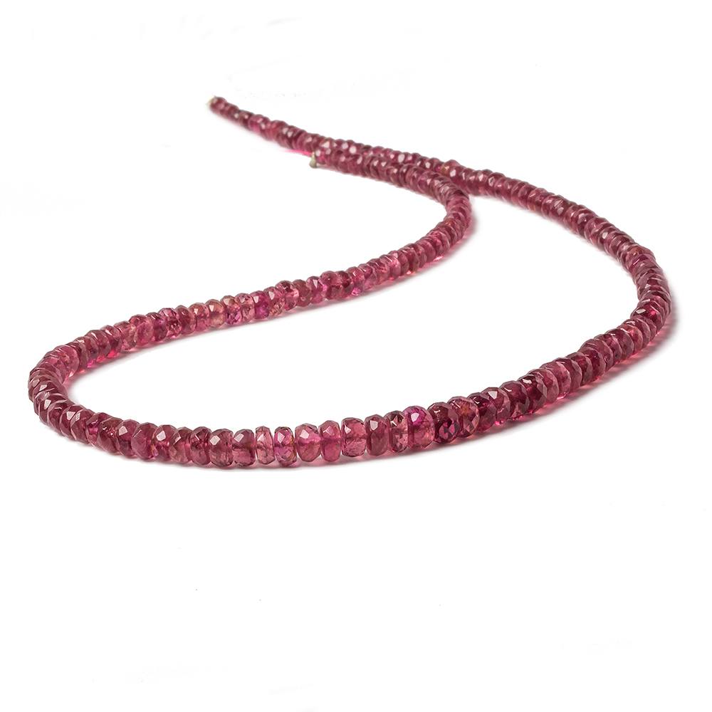 3-5mm Pink Tourmaline faceted rondelle beads 16 inch 160 pieces - Beadsofcambay.com