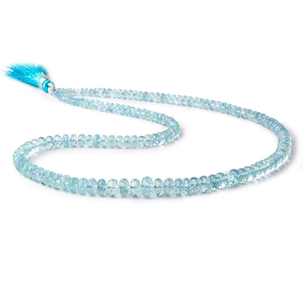 3-7mm Aquamarine Faceted Rondelle 16 inch 125 pieces AA - Beadsofcambay.com