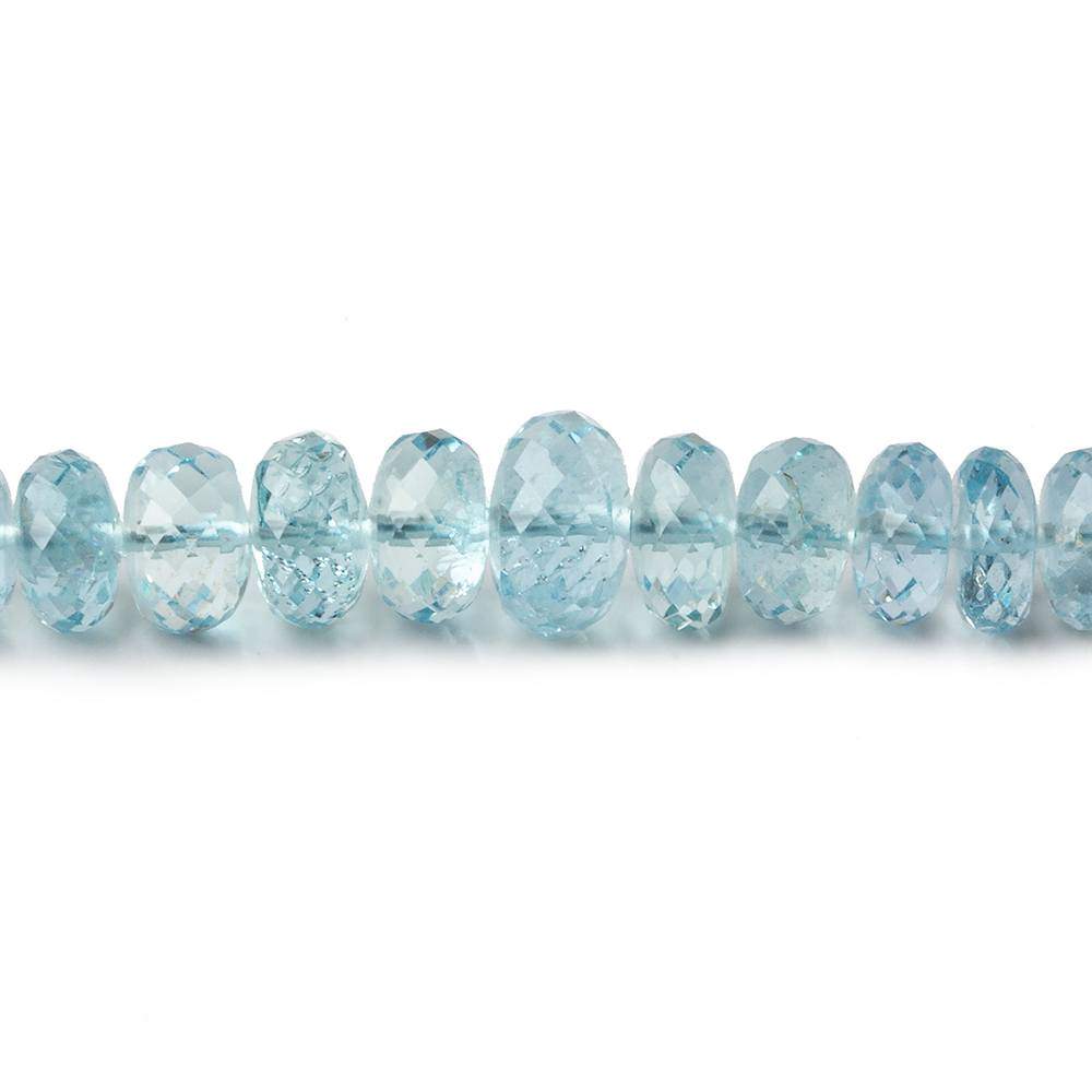 3-7mm Aquamarine Faceted Rondelle 16 inch 125 pieces AA - Beadsofcambay.com