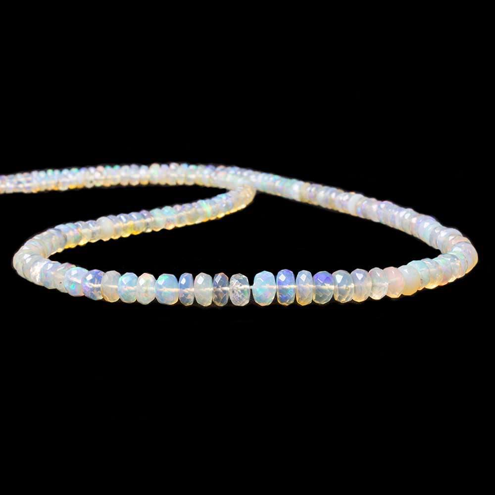 3 - 7mm Golden Ethiopian Opal Faceted Rondelle Beads 162 pieces AA Grade - Beadsofcambay.com