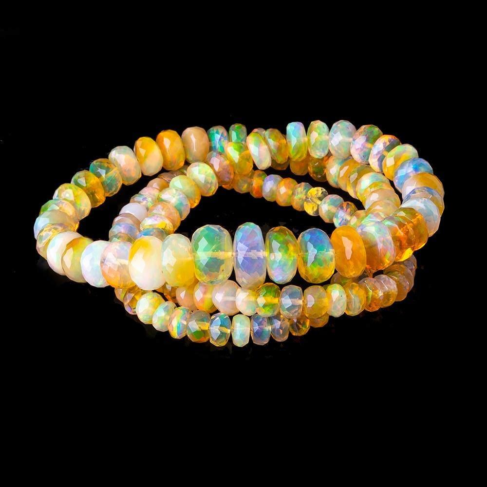 3-9mm Golden Ethiopian Opal Faceted Rondelles 16 inch 122 beads AAA - Beadsofcambay.com