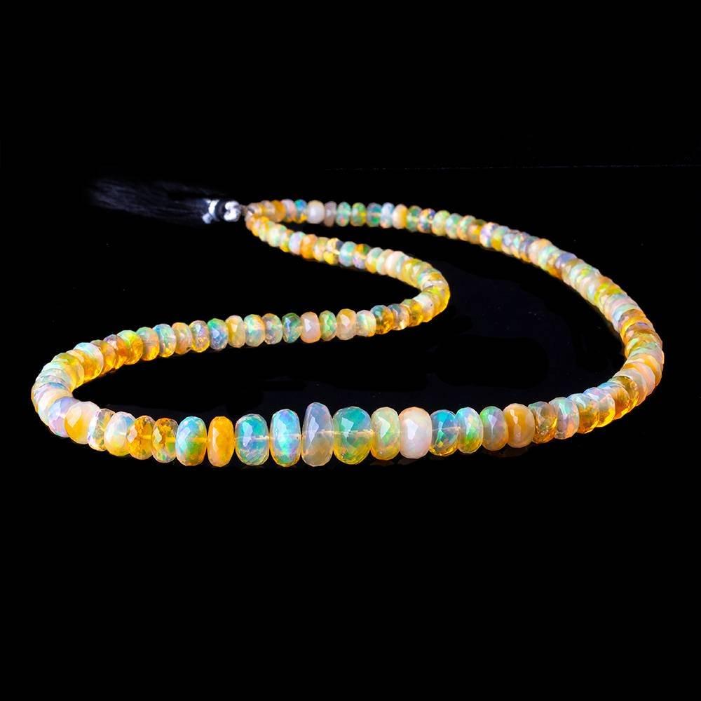 3-9mm Golden Ethiopian Opal Faceted Rondelles 16 inch 122 beads AAA - Beadsofcambay.com