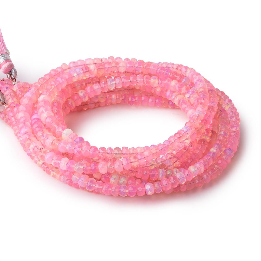 3.5-5.5mm Neon Pink Ethiopian Opal Faceted Rondelle Beads 16 inch 148 pieces - Beadsofcambay.com