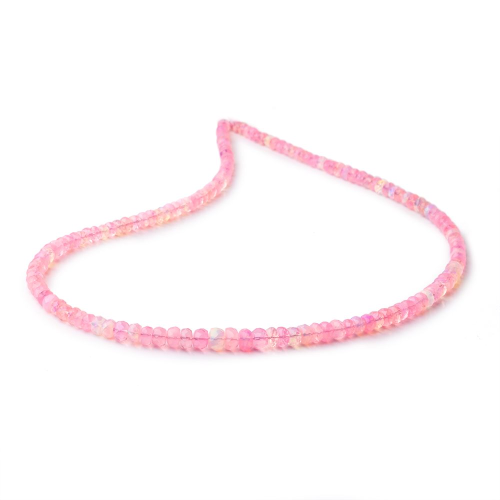 3.5-5.5mm Neon Pink Ethiopian Opal Faceted Rondelle Beads 16 inch 148 pieces - Beadsofcambay.com