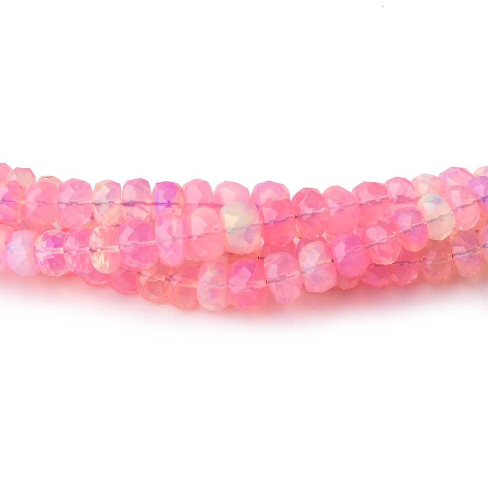 3.5-5.5mm Neon Pink Ethiopian Opal Faceted Rondelle Beads 16 inch 148 pieces - Beadsofcambay.com