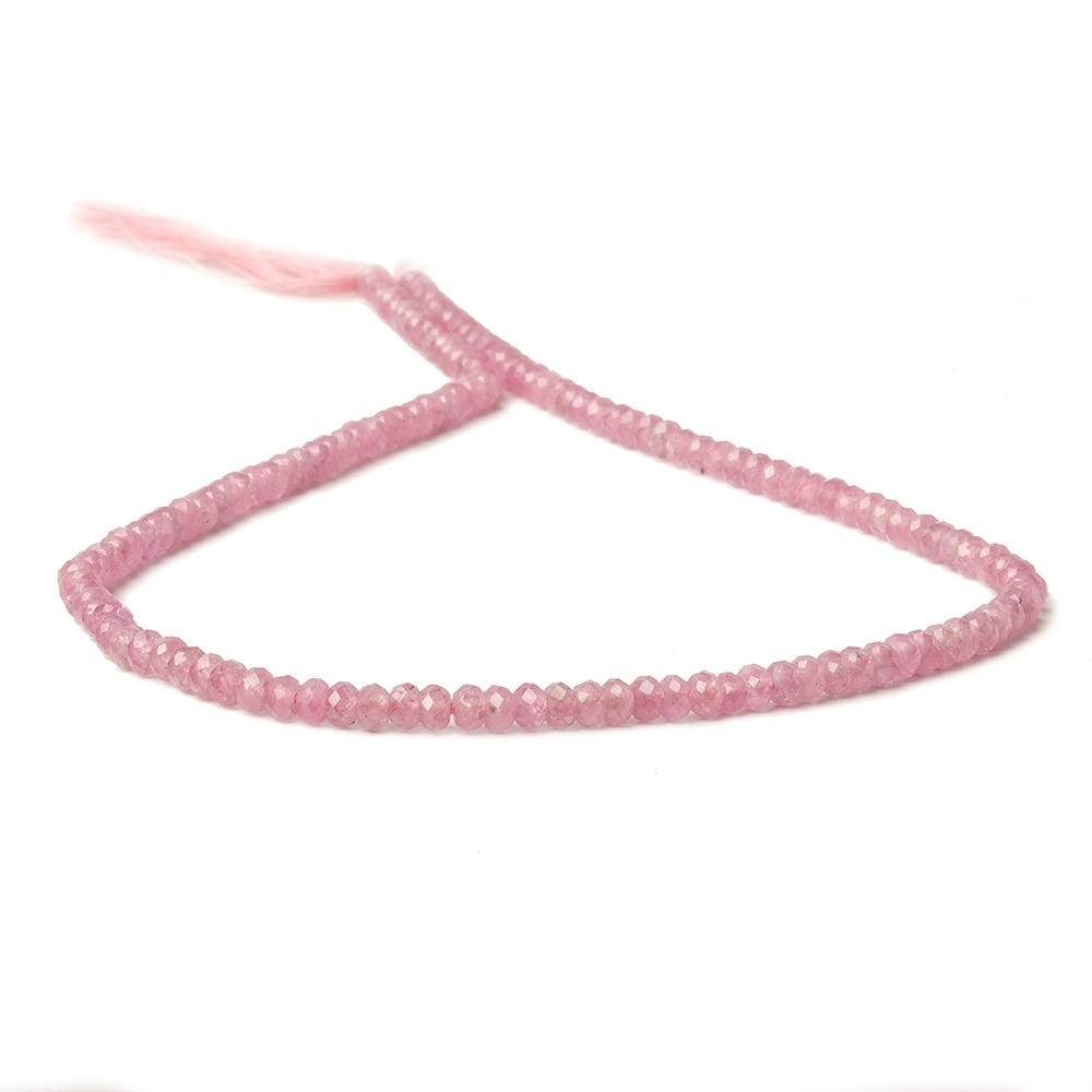 3.5mm Pink Sapphire micro-faceted rondelle beads 13 inch 125 pieces AA - Beadsofcambay.com