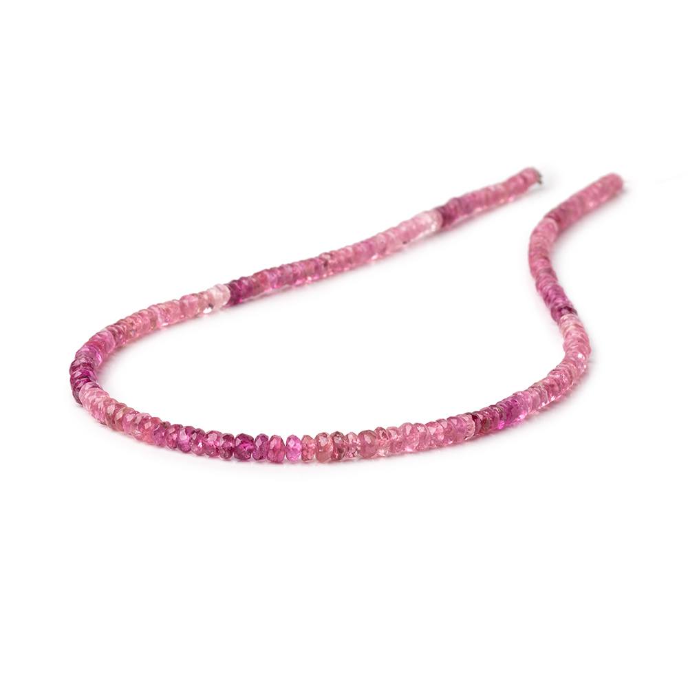 3.5mm Shaded Pink Tourmaline Faceted Rondelle Beads 14 inch 185 pieces AA - Beadsofcambay.com