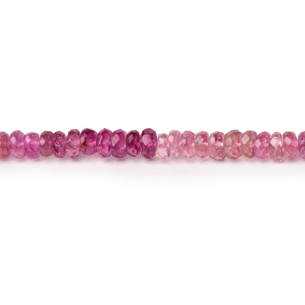 3.5mm Shaded Pink Tourmaline Faceted Rondelle Beads 14 inch 185 pieces AA - Beadsofcambay.com