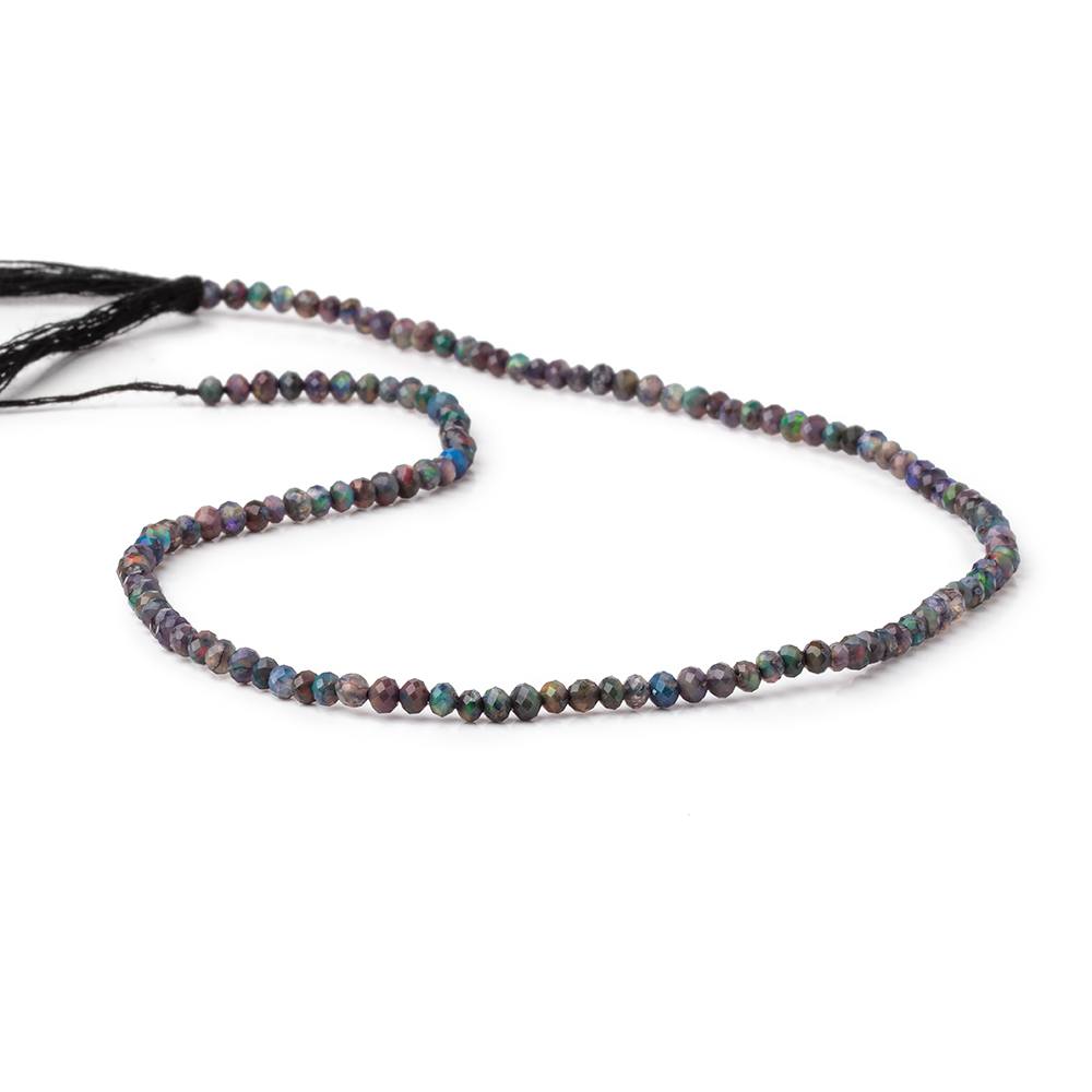 3mm Ethiopian Black Opal Micro Faceted Rondelle Beads 12.25 inch 130 pieces AA - Beadsofcambay.com