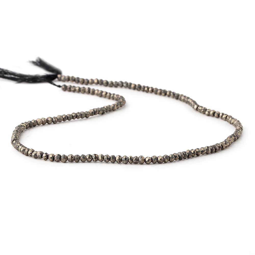 3mm Golden Pyrite Faceted Rondelle Beads 13 inch 154 pieces - Beadsofcambay.com