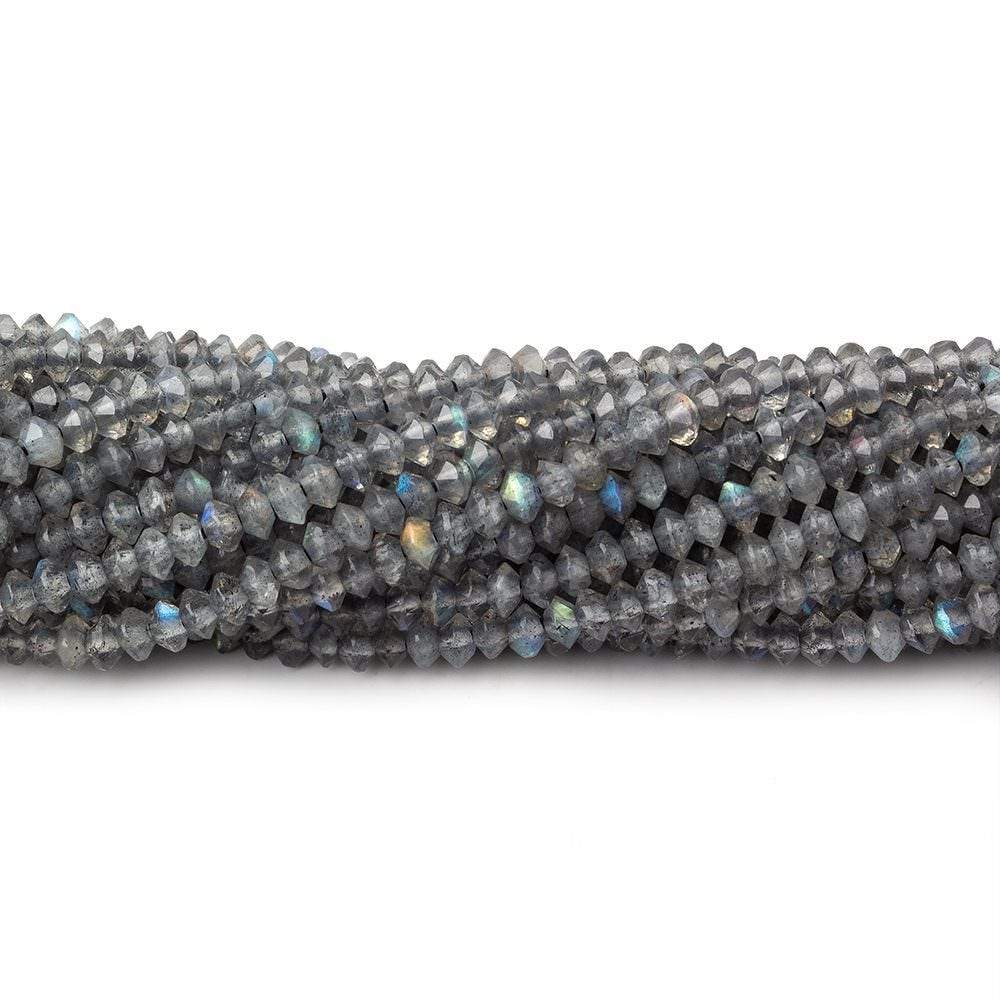 3mm Labradorite micro faceted disc rondelle beads 12.5 inch 155 pieces AAA - Beadsofcambay.com