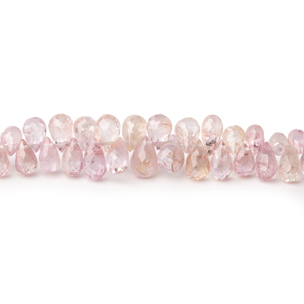 3x2-5x3mm Multi Pink Sapphire Faceted Tear Drop Beads 16 inch 300 pieces AA - Beadsofcambay.com