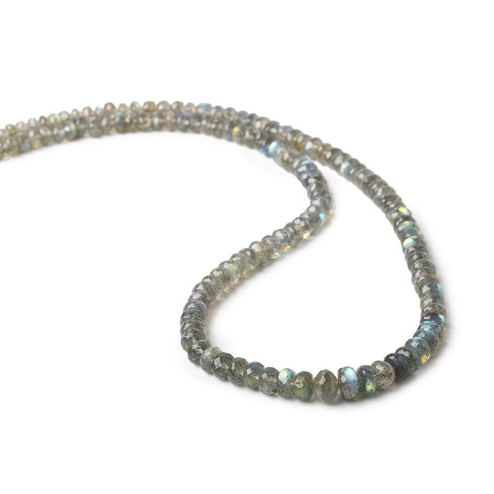 4-6.5mm Labradorite faceted rondelle beads 18 inch 135 pieces AA - Beadsofcambay.com