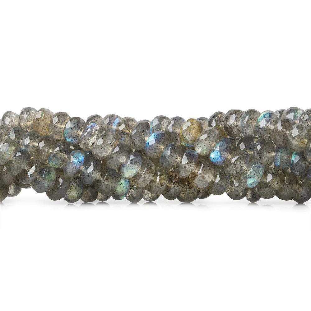 4-6.5mm Labradorite faceted rondelle beads 18 inch 135 pieces AA - Beadsofcambay.com