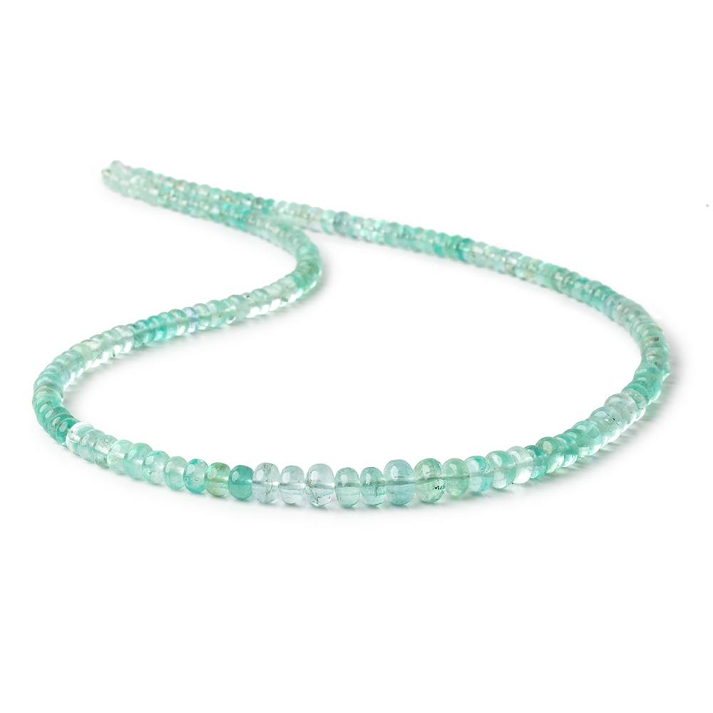 4-6mm Emerald Plain Rondelle Beads 18 inch 154 pieces AAA - Beadsofcambay.com