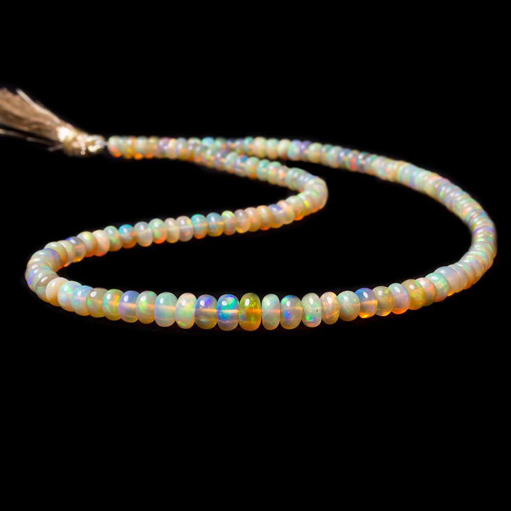 4 - 6mm Ethiopian Golden Opal Plain Rondelle Beads 15 inch 164 pieces - Beadsofcambay.com