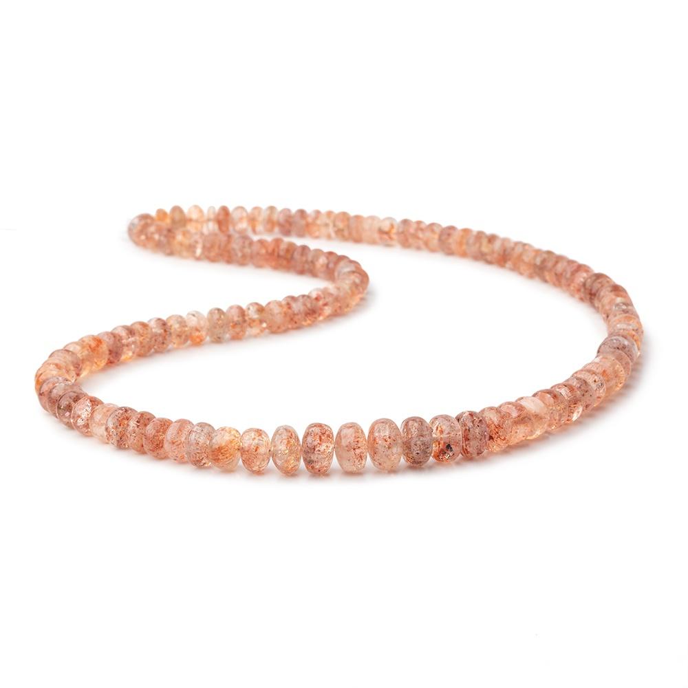 4-8mm Sunstone Plain Rondelle Beads 17 inch 115 pieces - Beadsofcambay.com