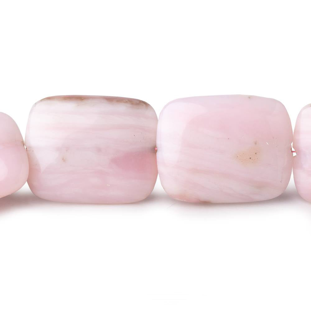 25x20mm Pink Peruvian Opal Plain Rectangle Beads 12 inch 13 pieces - BeadsofCambay.com