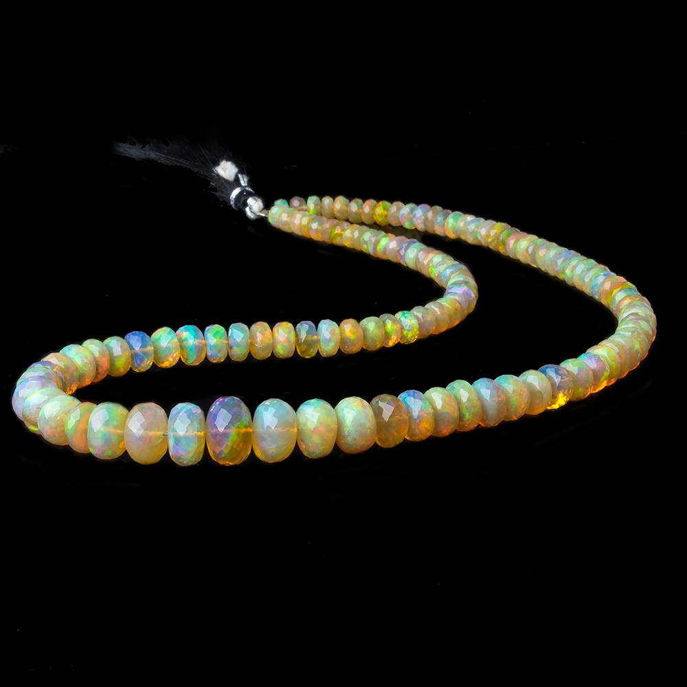 4.5-11mm Golden Ethiopian Opal faceted rondelle beads 16 inch 109 pieces - Beadsofcambay.com