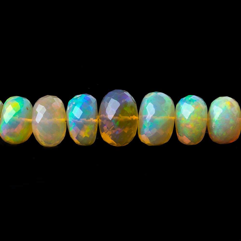 4.5-11mm Golden Ethiopian Opal faceted rondelle beads 16 inch 109 pieces - Beadsofcambay.com