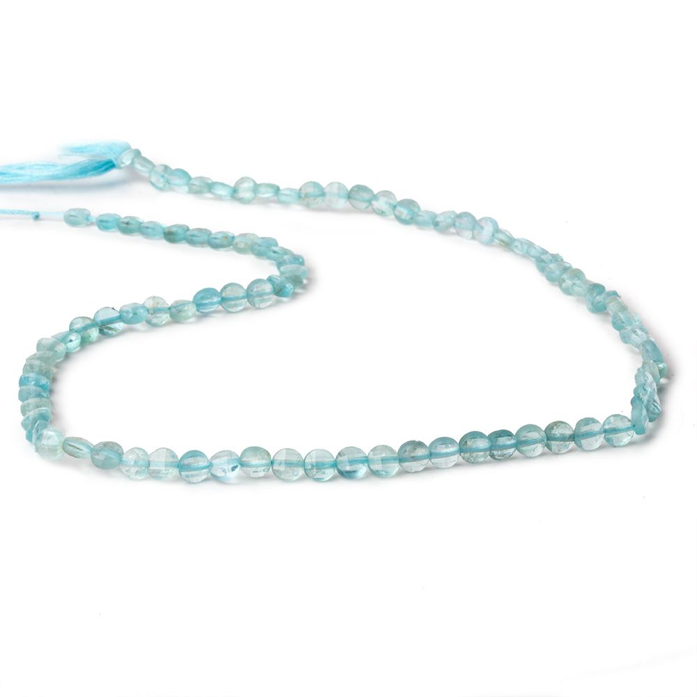 4mm Apatite checkerboard calibrated faceted coins 12.5 inch 82 beads AAA - Beadsofcambay.com