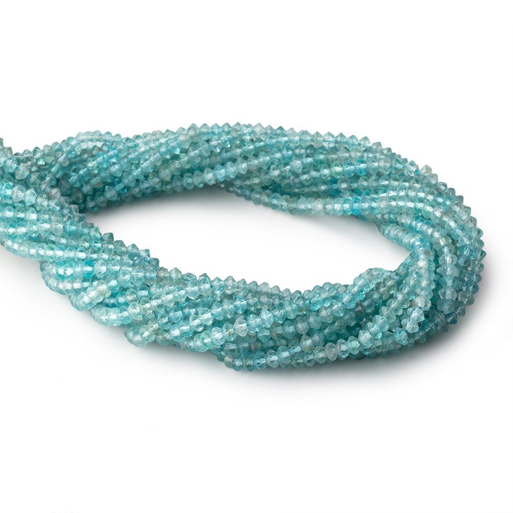 4mm Apatite Micro Faceted Disc Rondelle Beads 15.25 inch 140 pieces - Beadsofcambay.com