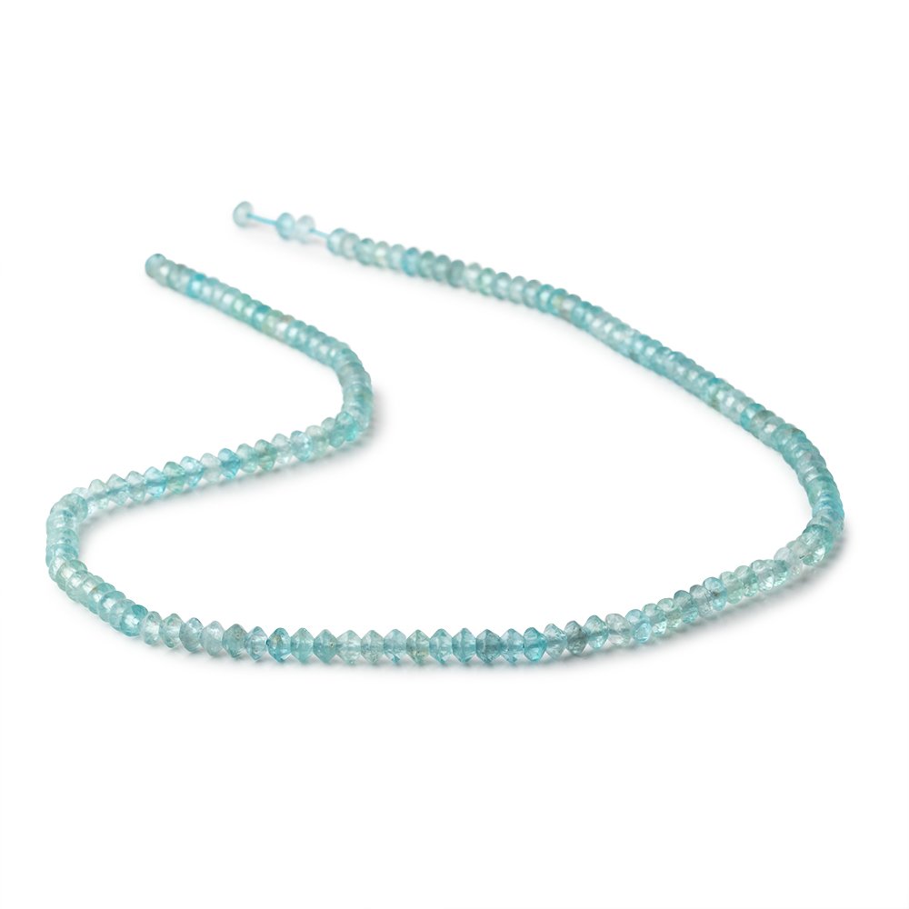 4mm Apatite Micro Faceted Disc Rondelle Beads 15.25 inch 140 pieces - Beadsofcambay.com