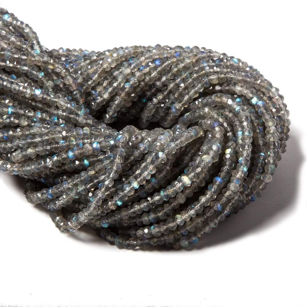 4mm Light Labradorite Faceted Rondelle Beads 13 inch 138 pieces - Beadsofcambay.com