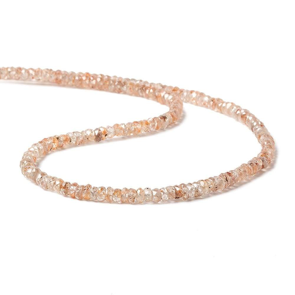 4mm Rose and Champagne Zircon Faceted Rondelle Beads 14 inch 180 pieces - Beadsofcambay.com