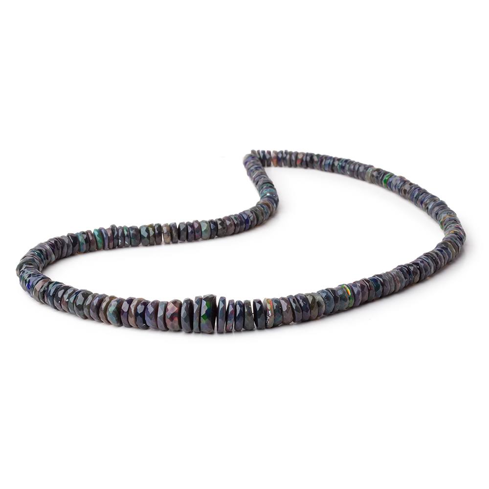 5-10mm Ethiopian Wollo Black Opal Faceted Heshi Beads 16 inch 206 pieces AA - Beadsofcambay.com