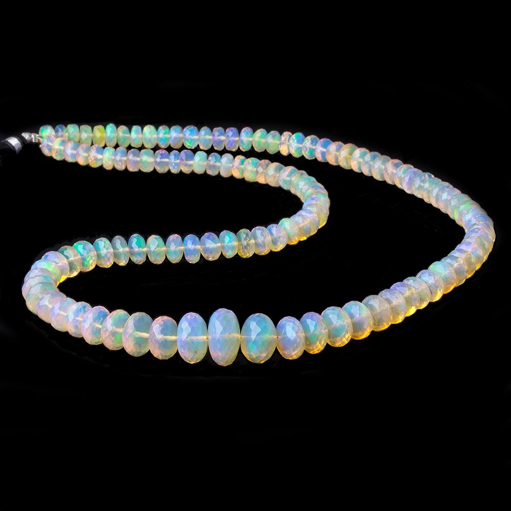 5-12mm Golden Ethiopian Opal faceted rondelle beads 16.5 inch 110 pieces - Beadsofcambay.com