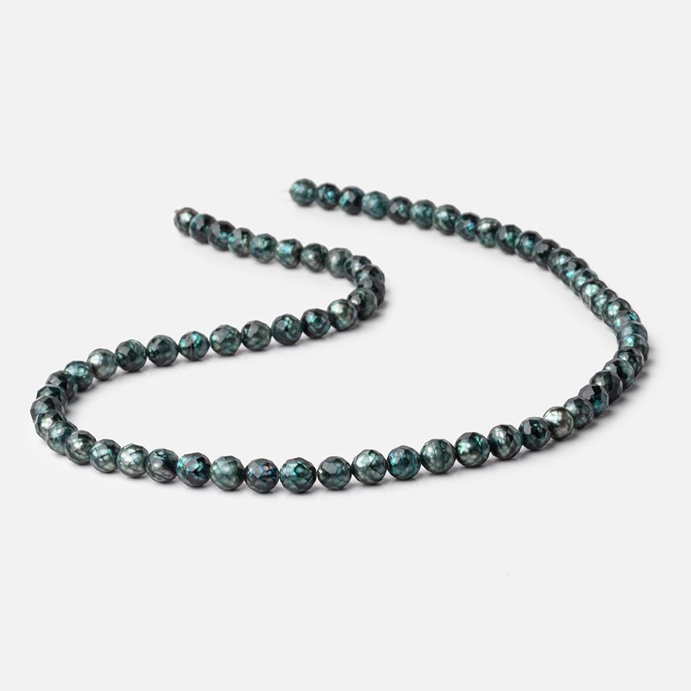 5-6mm Teal Faceted Round Freshwater Pearls 16 inch 69 pieces - Beadsofcambay.com