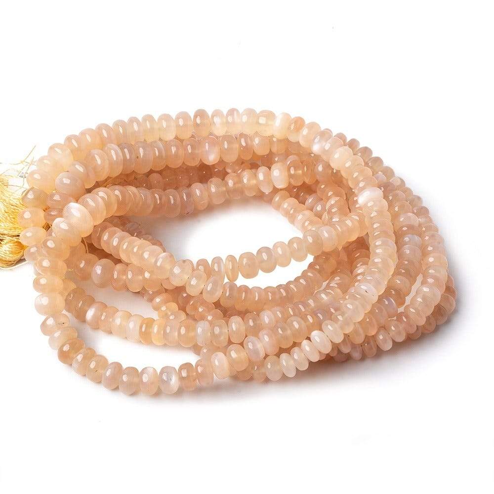 5-8mm Angel Skin Peach Moonstone plain rondelle beads 18 inches 125 pieces - Beadsofcambay.com