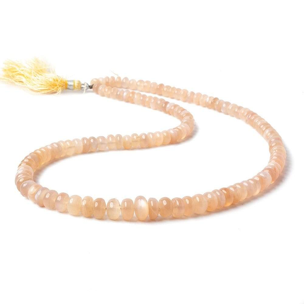 5-8mm Angel Skin Peach Moonstone plain rondelle beads 18 inches 125 pieces - Beadsofcambay.com