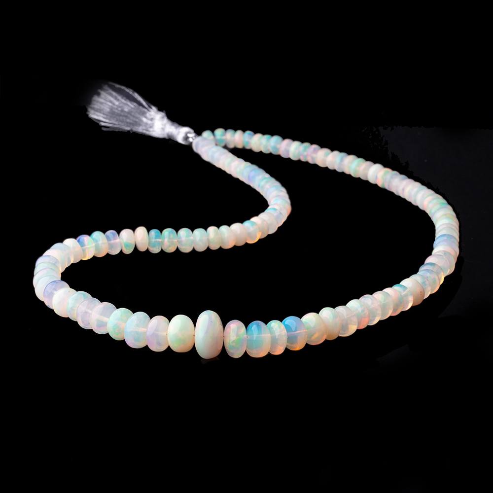 5-9.5mm Ethiopian Opal Plain Rondelle Beads 16 inch 106 pieces AA - Beadsofcambay.com