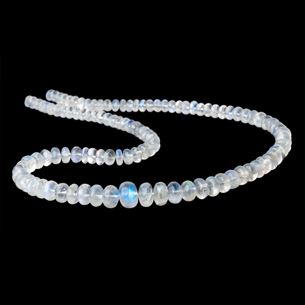 5-9mm Rainbow Moonstone Plain Rondelle Beads 18 inch 110 pieces - Beadsofcambay.com