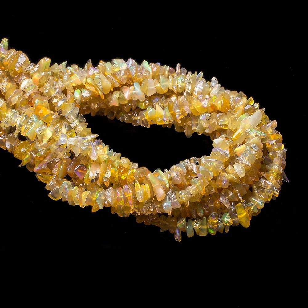 5mm Ethiopian Golden Opal Plain Chip Beads 13 inches 180 pcs - Beadsofcambay.com