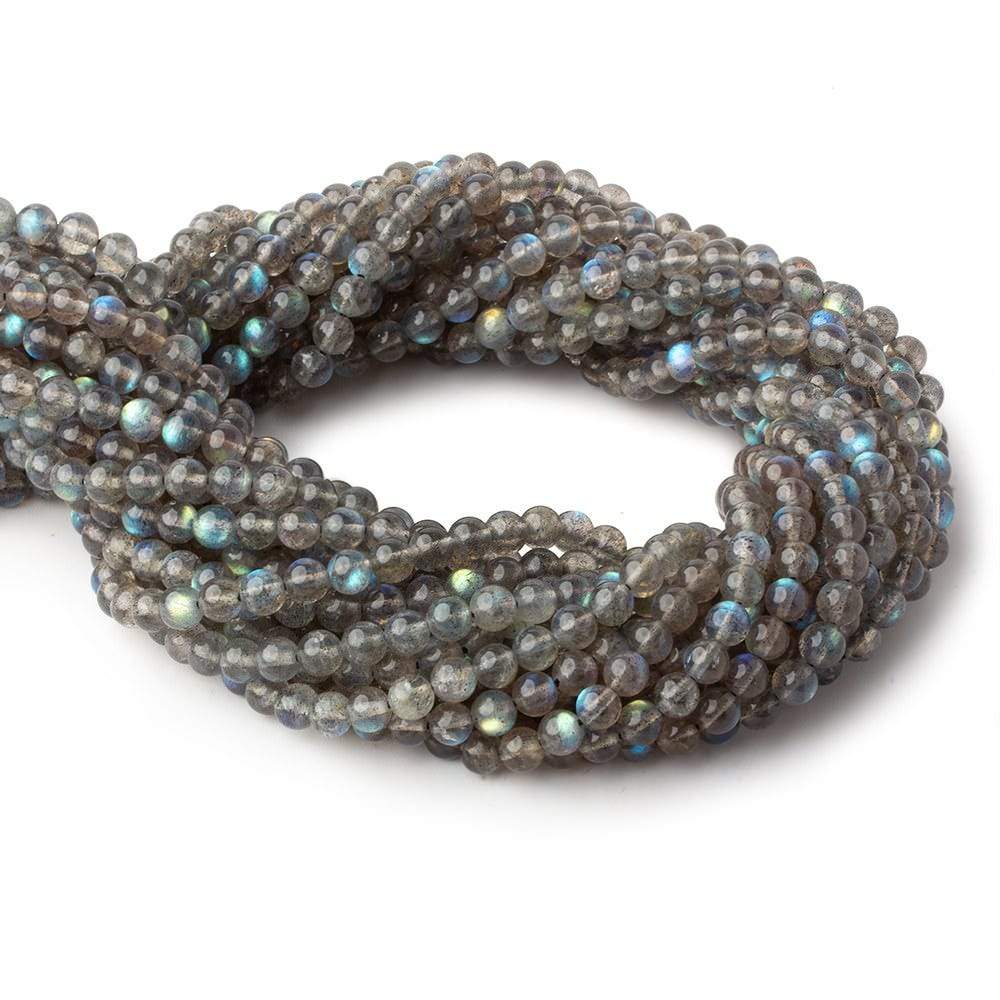 5mm Labradorite plain round beads 16 inch 80 pieces AA - Beadsofcambay.com