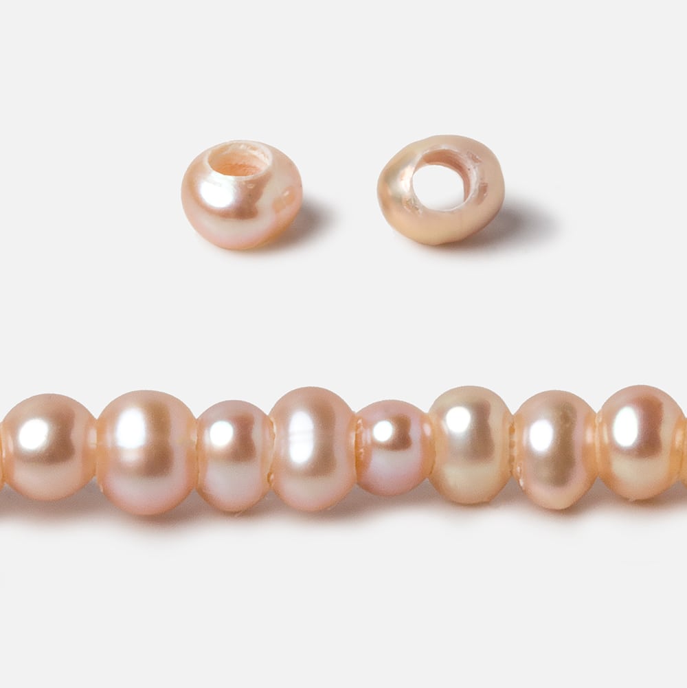 Peach Freshwater Pearl 10.5-11mm Smooth Round AAA Grade Pearl Beads Lot -  159546
