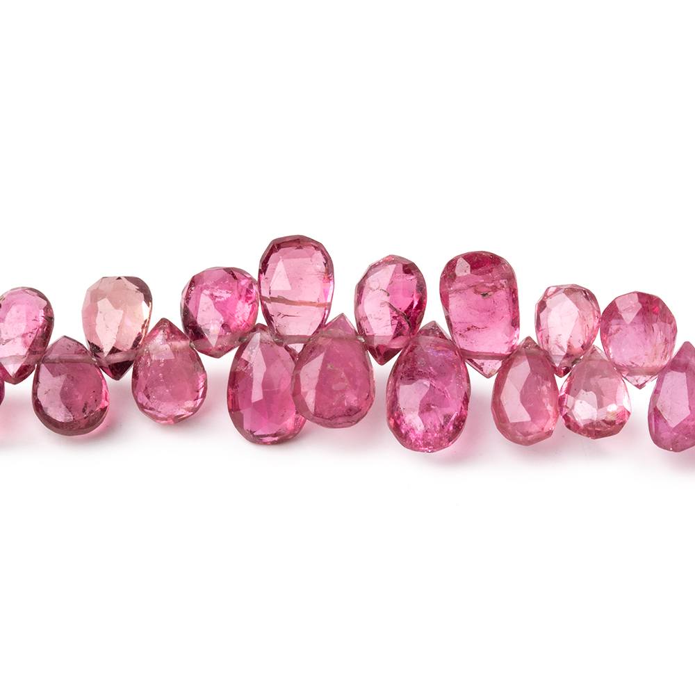 5x4-8x5mm Pink Tourmaline Faceted Pear Beads 7.5 inch 78 pieces AA - Beadsofcambay.com