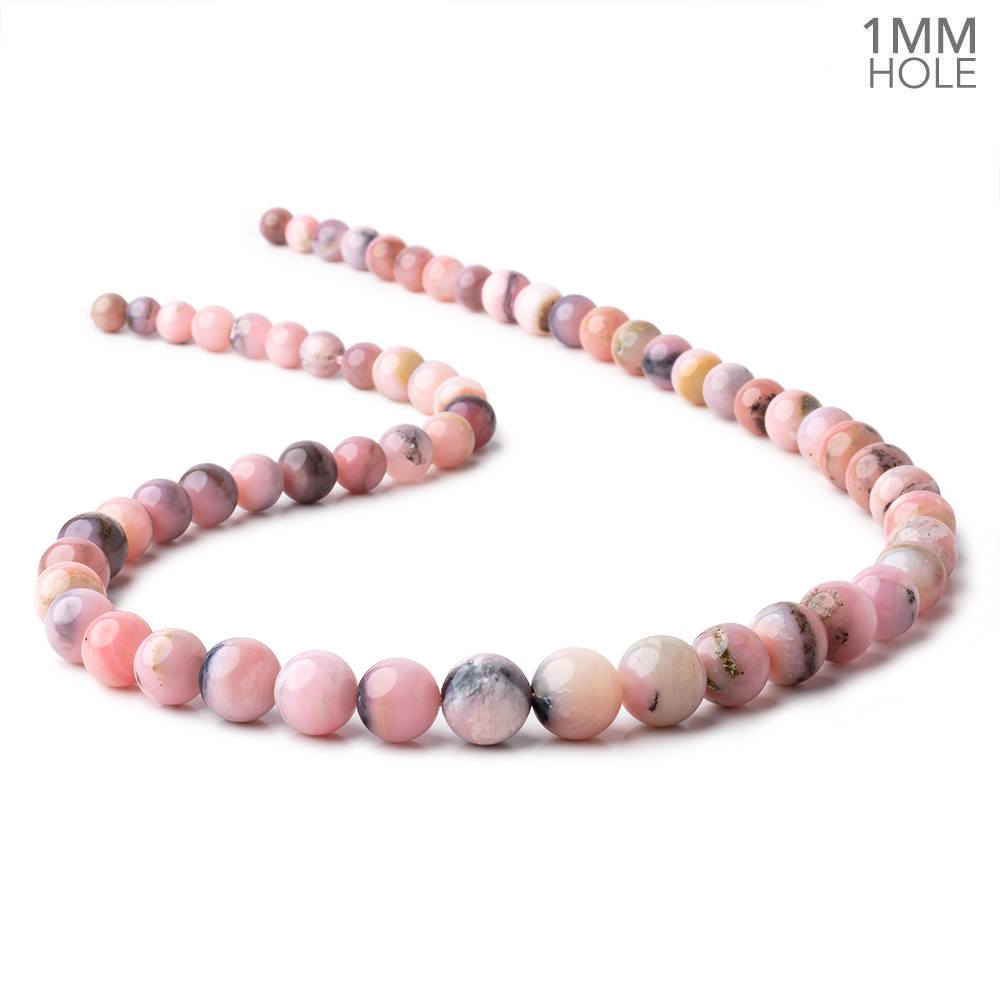 6-12mm Pink Peruvian Opal Plain Round Beads 20 inch 60 pieces AA 1mm Hole - Beadsofcambay.com