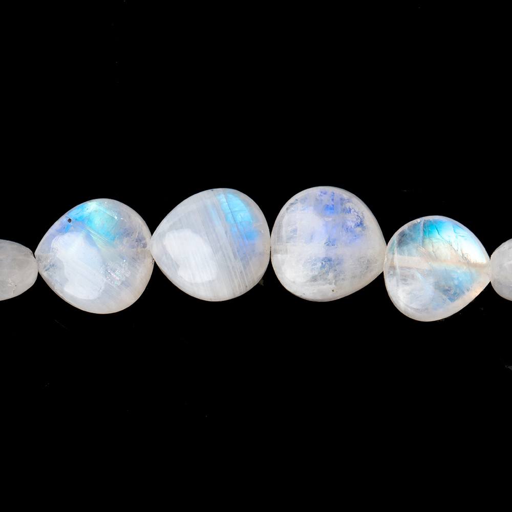 Rainbow Moonstone Faceted Flat Nugget Gemstone Beads (N