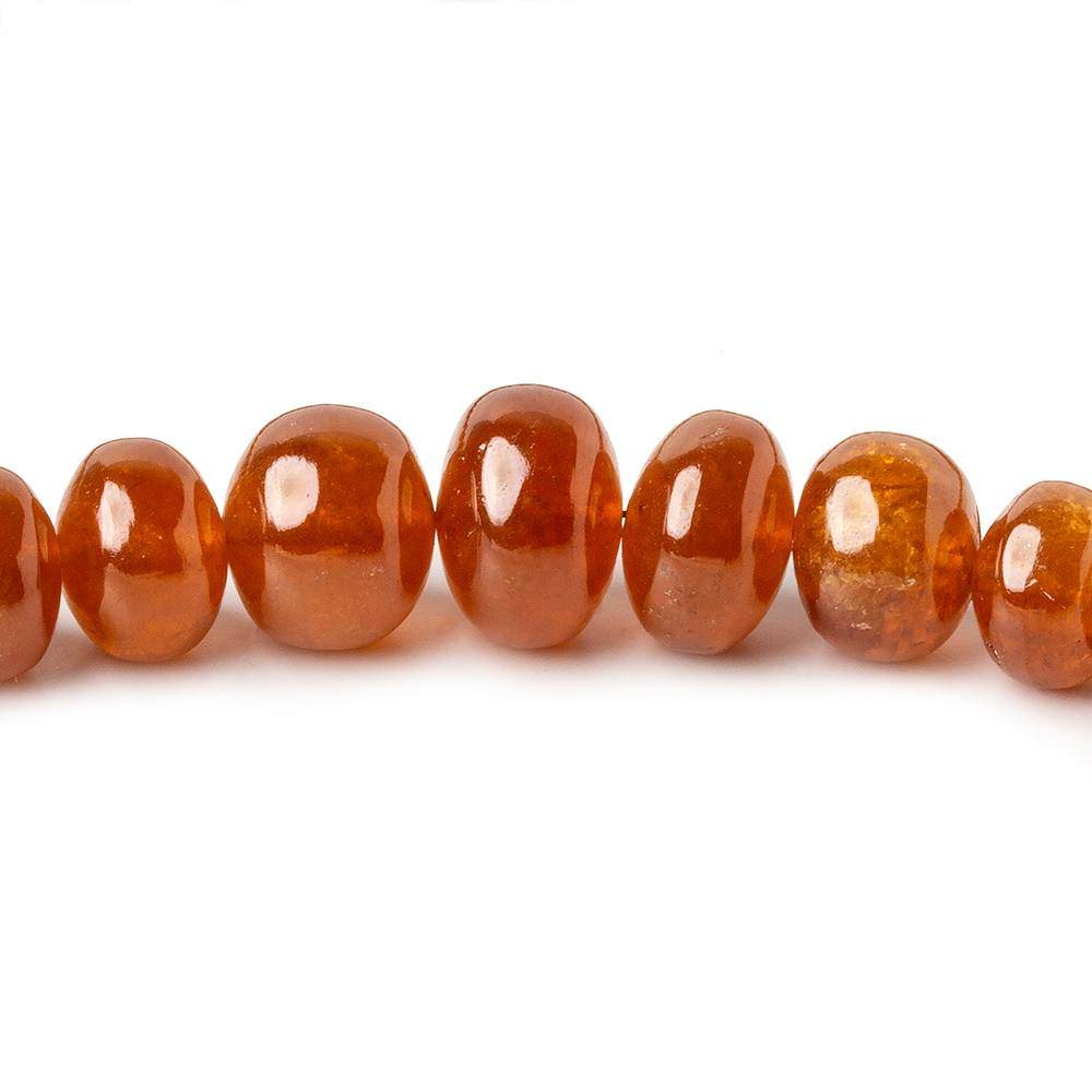 6.5-11.5mm Mandarin Garnet Plain Rondelle Beads 16 inch 69 pieces - Beadsofcambay.com