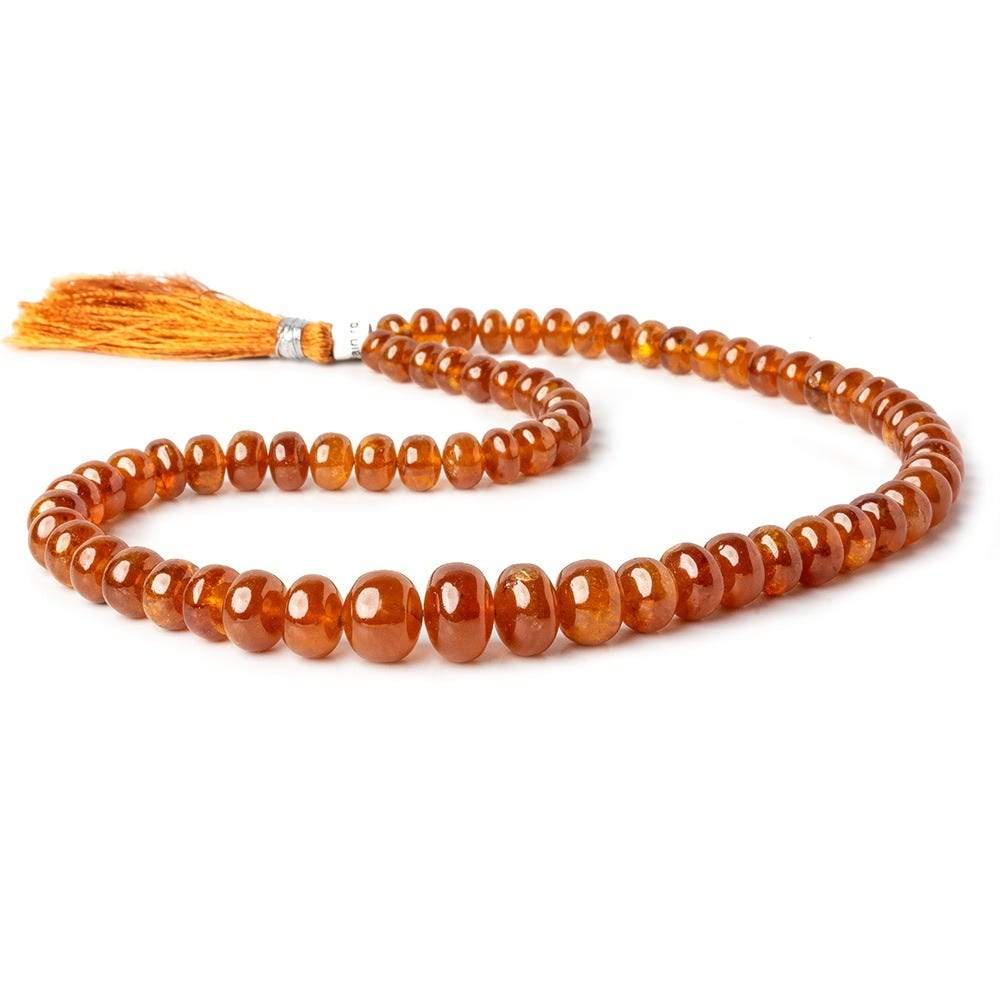 6.5-11.5mm Mandarin Garnet Plain Rondelle Beads 16 inch 69 pieces - Beadsofcambay.com