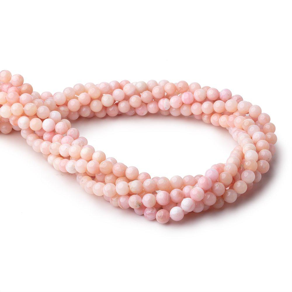 6mm Pink Peruvian Opal plain rounds 16 inch 67 beads AA - Beadsofcambay.com