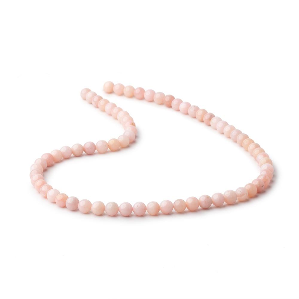 6mm Pink Peruvian Opal plain rounds 16 inch 67 beads AA - Beadsofcambay.com